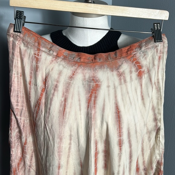 ABS Allen Schwartz Silk Tie Die Midi Skirt size 12 - Picture 12 of 16